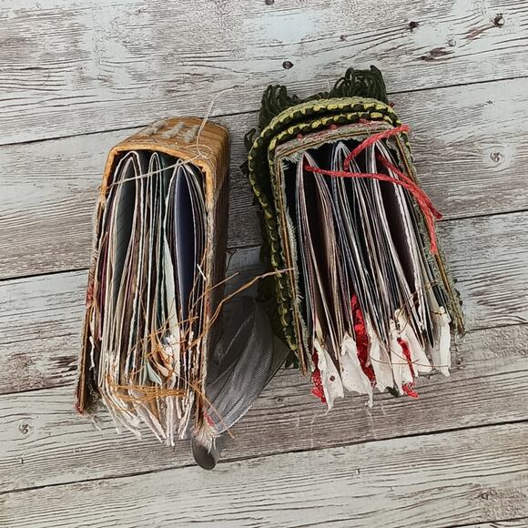 Small Red Floral Junk Journals, Handmade Recycled Journals, Chunky Junk Journals - Picture 2 of 16